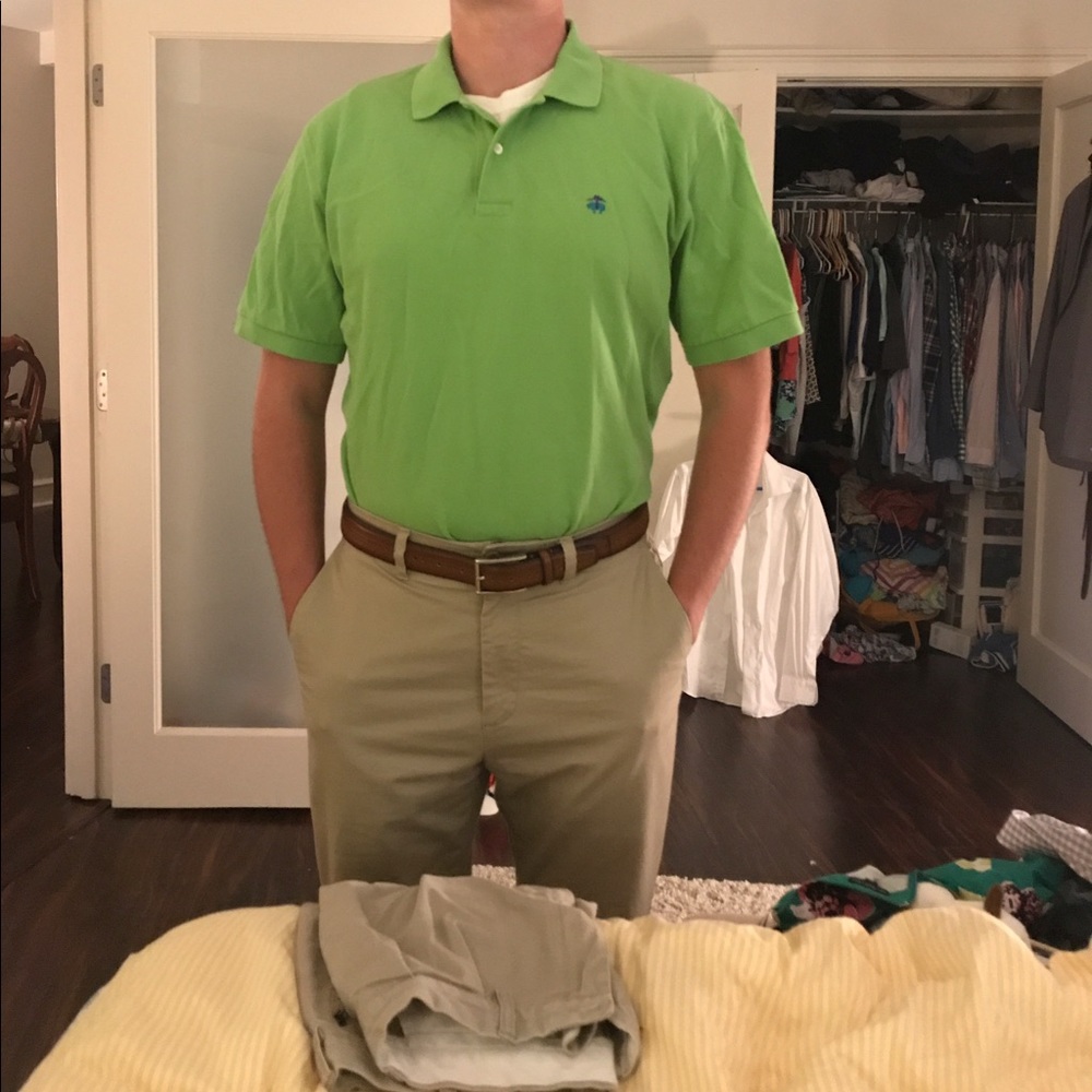 Lime green brooks brothers polo