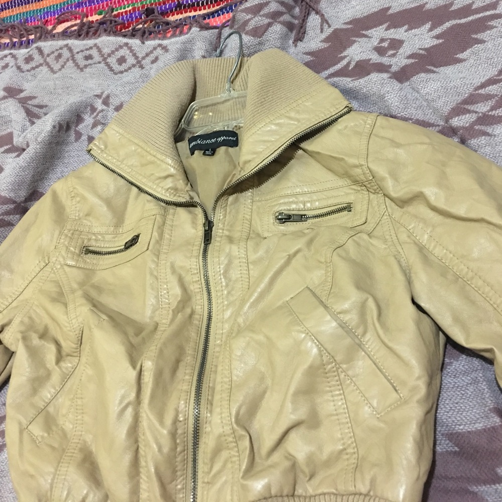 Tan Leather Jacket - Picture 2 of 5