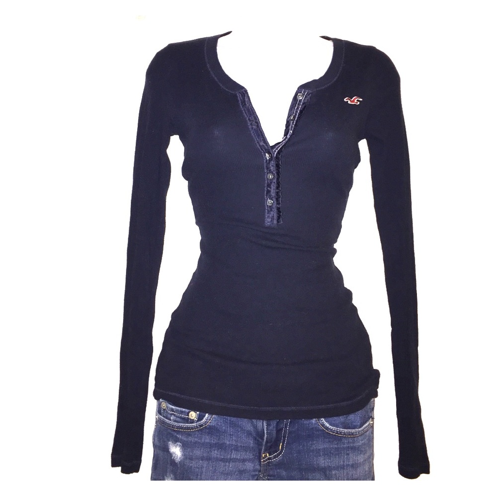 Women's/JRs Hollister, SZ S, Navy Long Sleeved Top