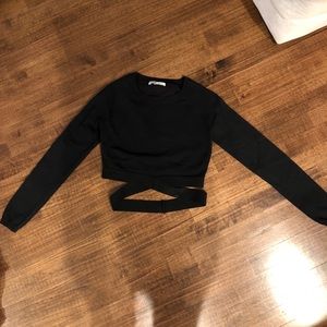 Endless rose stretchy cross back crop top