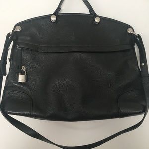 Furla black leather handbag