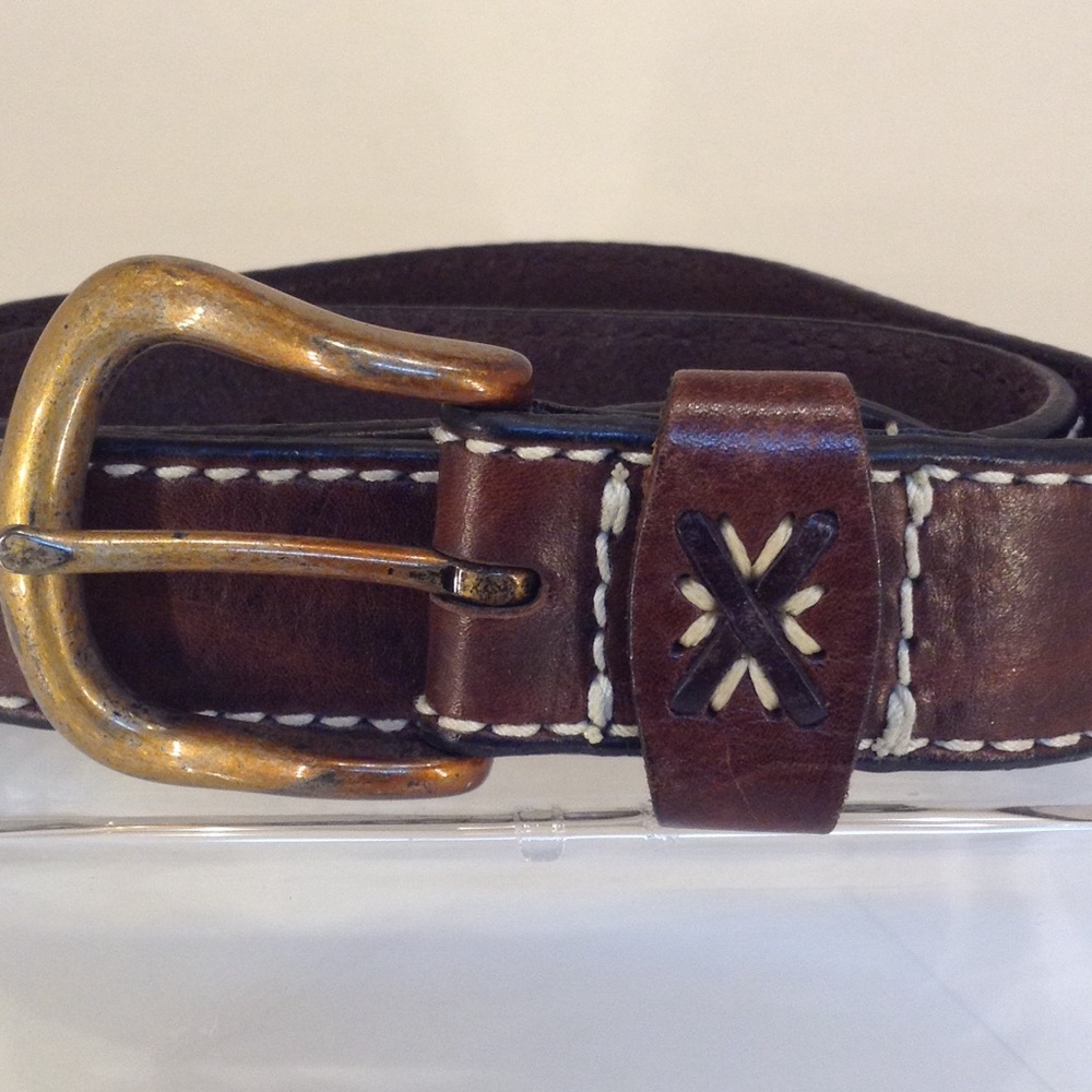 Brown genuine leather belt.