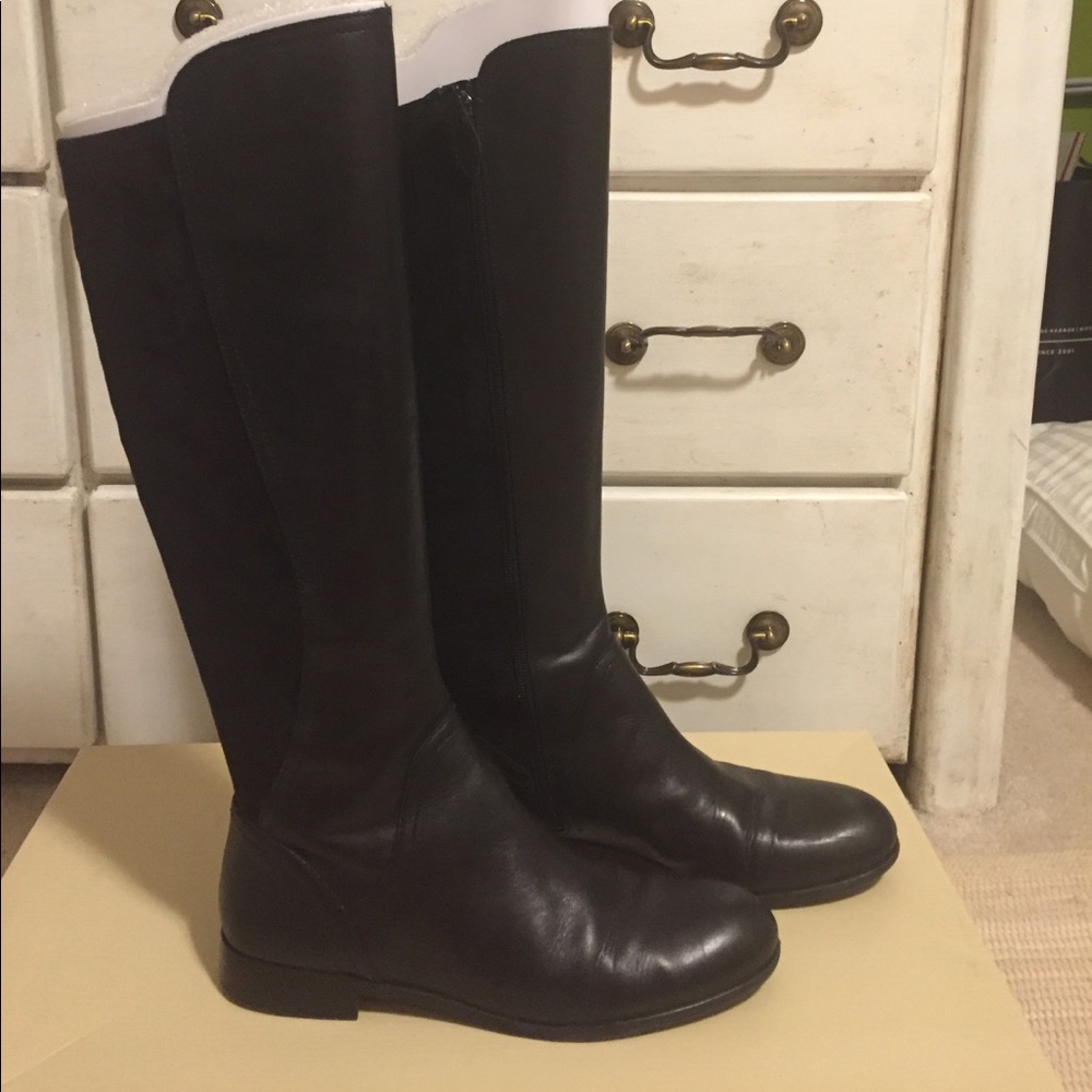 Franco Sarto black leather/micro suede size 9 boot