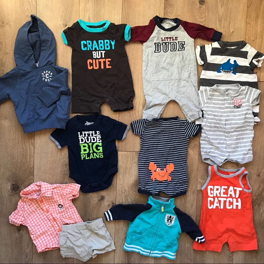 11 Baby boy items including sweater & hoodie