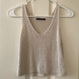 Cream color Mesh crop top