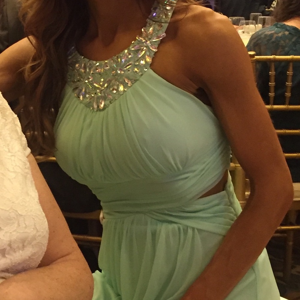 Mint RHINESTONE Dress !