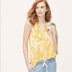 Loft Stenciled Leaf Halter Cami