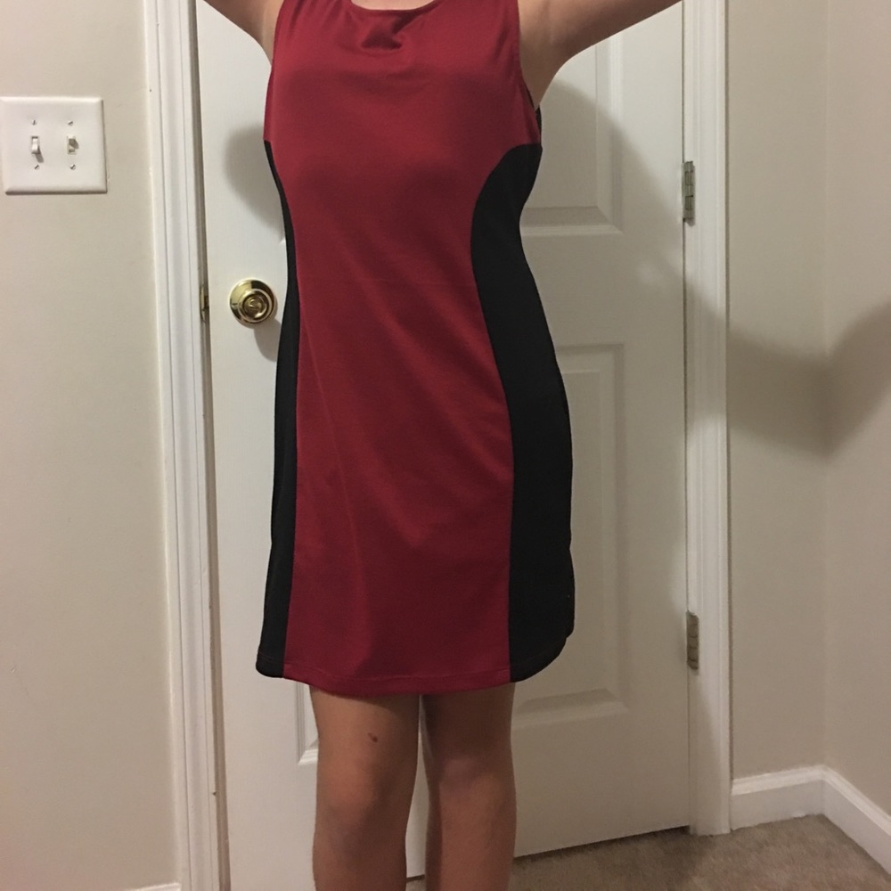 Red and black dress