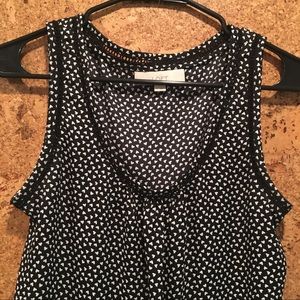 SOLD: Loft Heart Print Black Tank Blouse