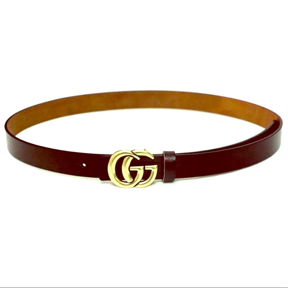 Coffee Brown Marmont Skinny Belt