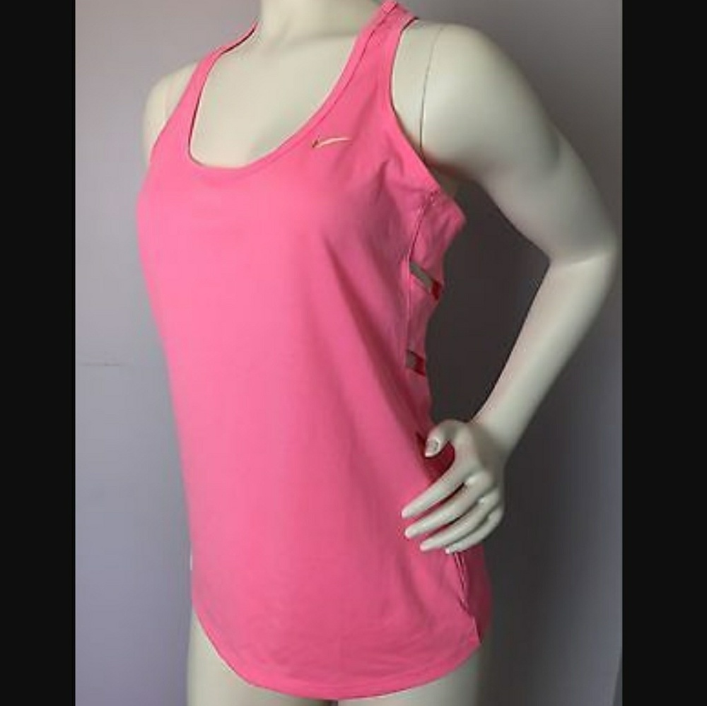 Pink Nike tank top racer back with cut out sides