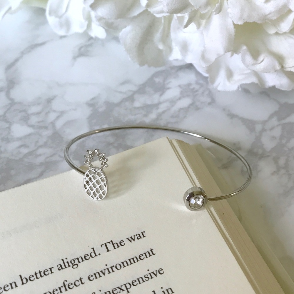 New Silver Pineapple Bracelet Open Bangle Cuff