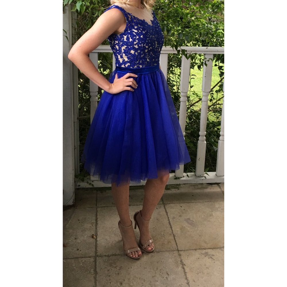 Knee-length, Royal Blue dress