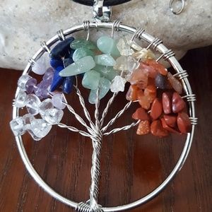 7 Chakra Tree of Life Wire Wrapped Necklace