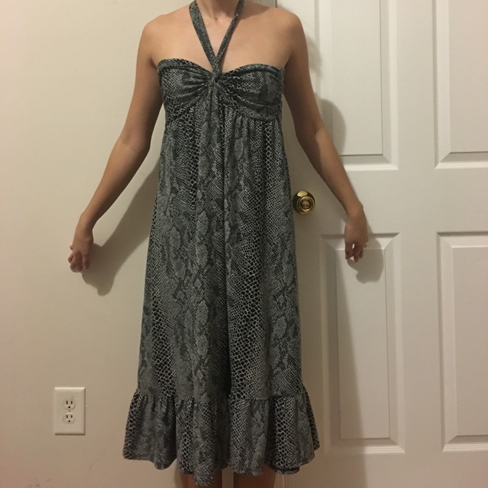 Grey , black type dress