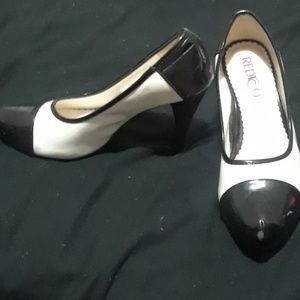 Black & white heels