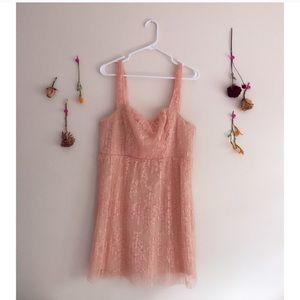 Pretty Peach Lace Dress