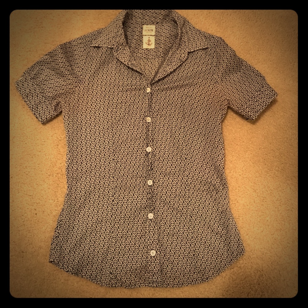 J. Crew Nautical Button Shirt- Size 0