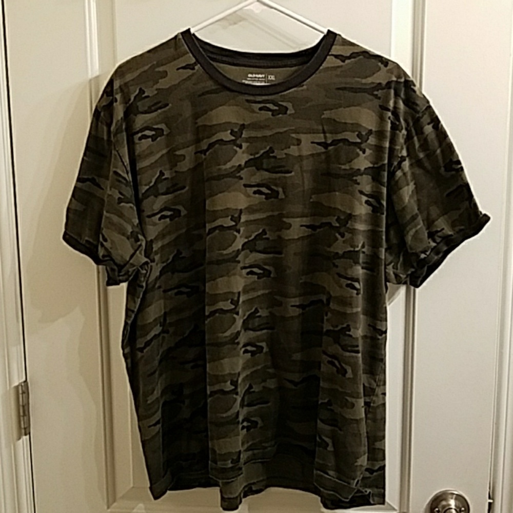 Men's s/s cammo print ringer t-shirt XXL size