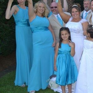 Malibu blue dress size 12 has been altered