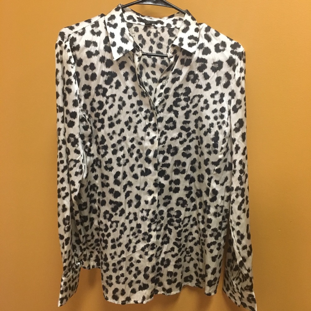 Leopard print silk blouse