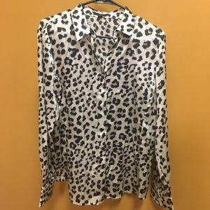 Leopard print silk blouse