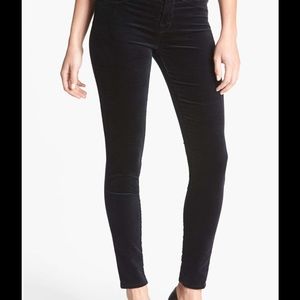 J Brand mid rise skinny velvet jeans