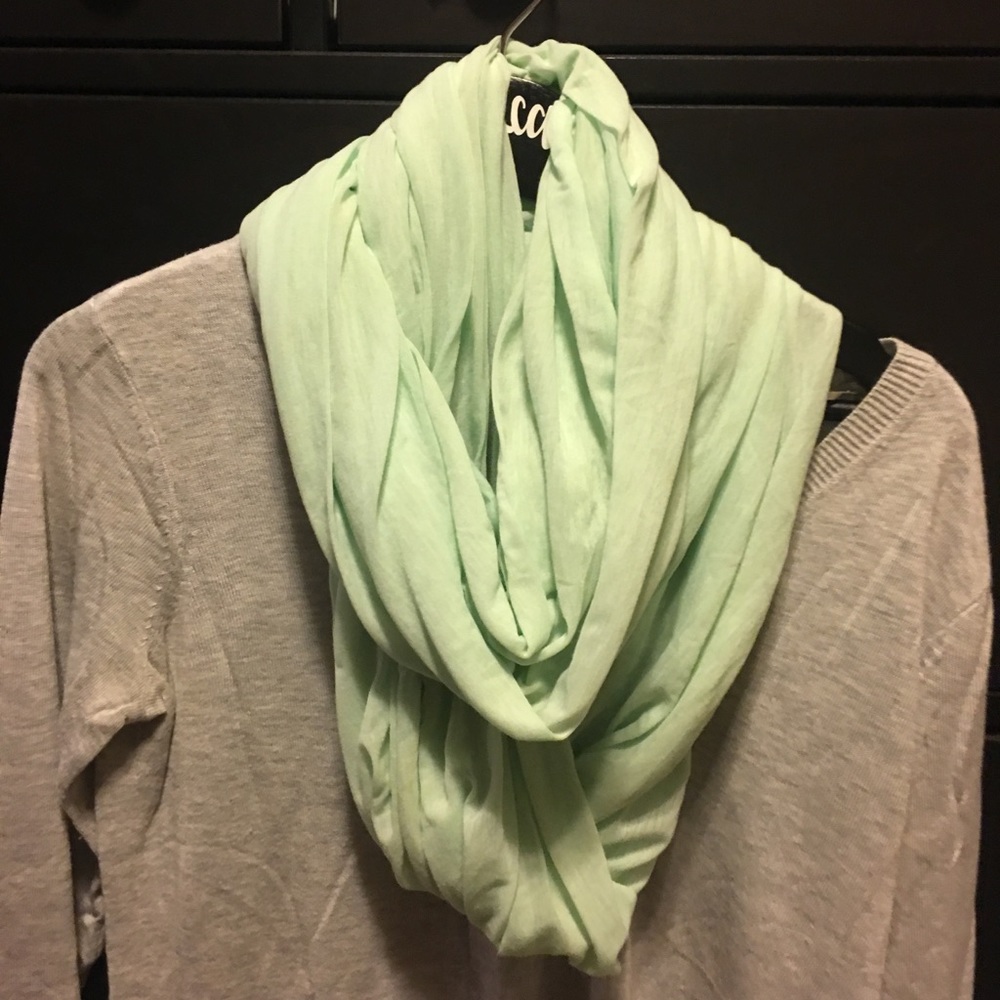 Mint green infinity scarf