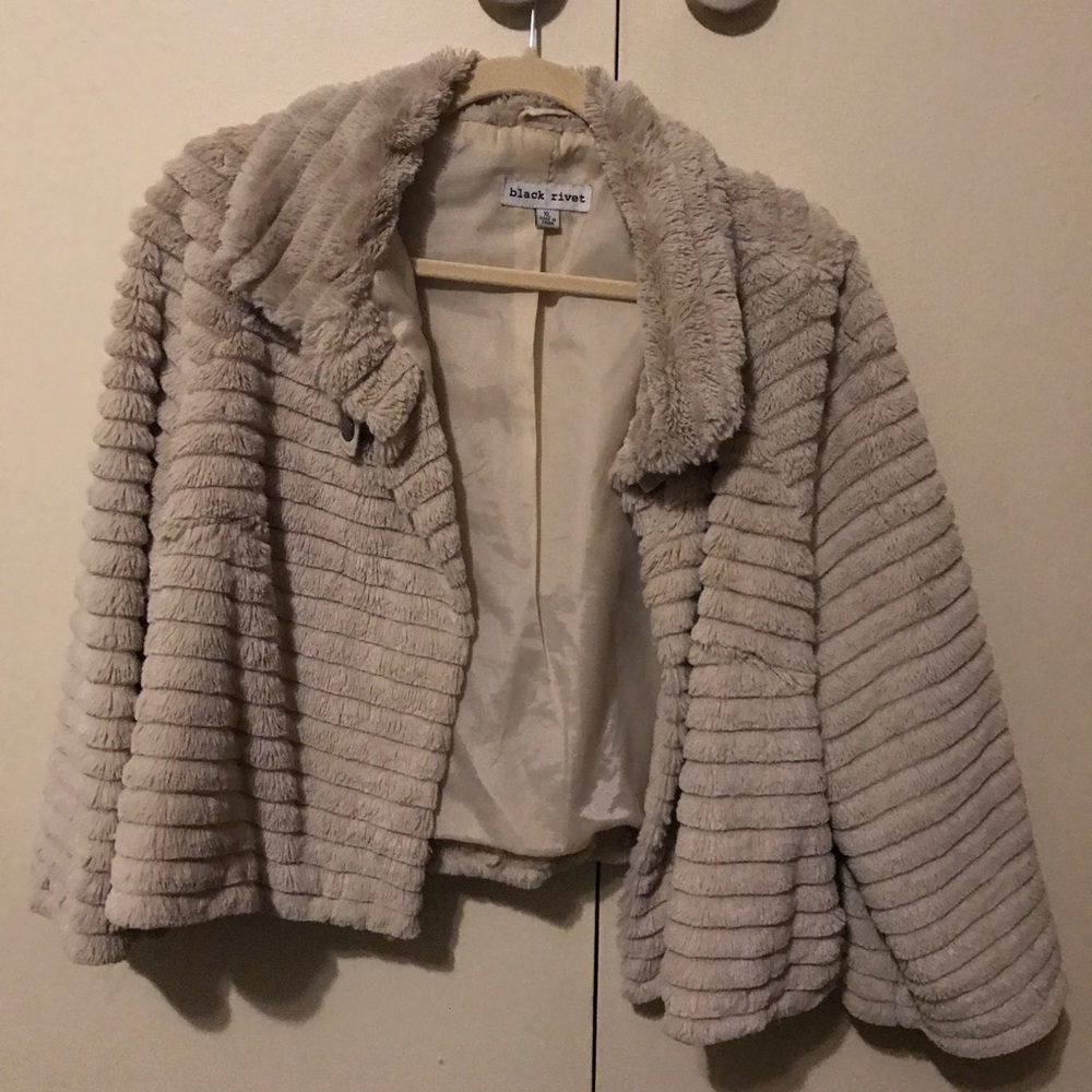Warm faux fur coat