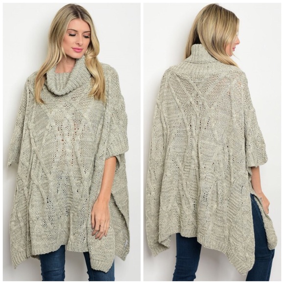 Gray Cowl Neck Sweater - Picture 2 of 2