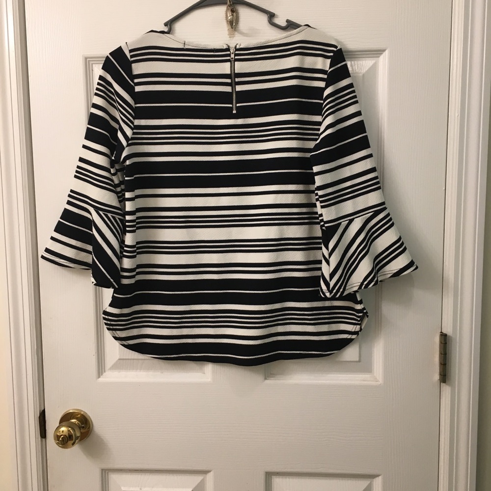 Green Envelope black and white striped top