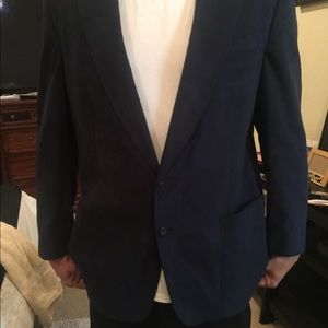 Halston Heritage Navy blue suede blazer