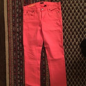 JCrew bright salmon matchstick skinny jeans