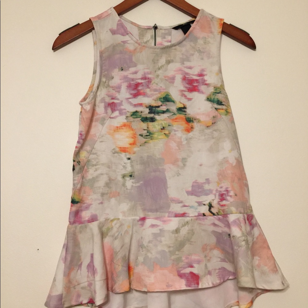 H&M Abstract Peplum Tank Top - 2