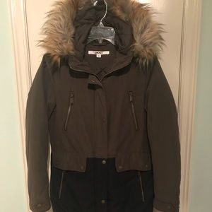 DKNY Faux Fur Two - Tone Parka - NWOT