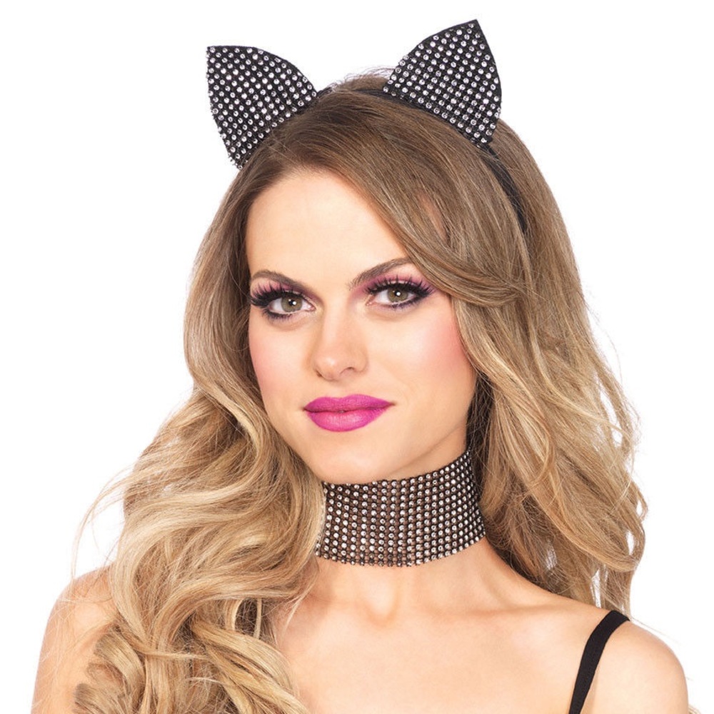 Cat Ear Headband and Choker Set Halloween
