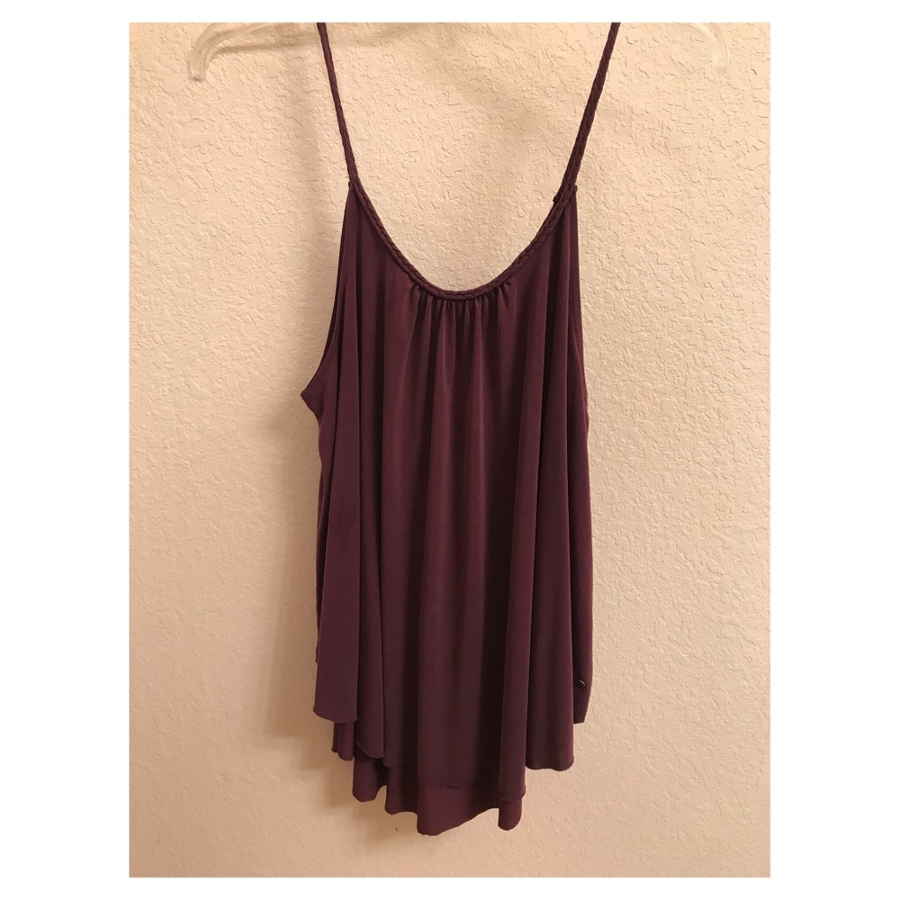 beautiful burgundy braided strap sexy tank