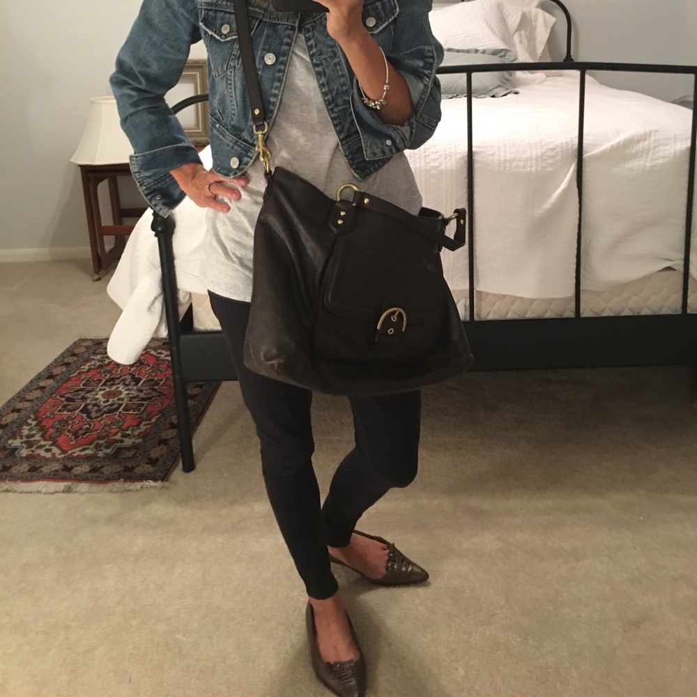 Coach leather messenger bag