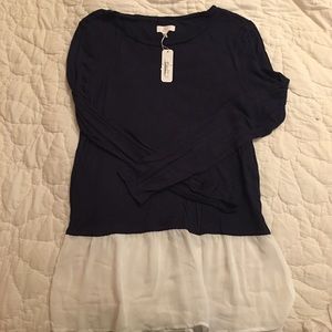 Navy long sleeve blouse