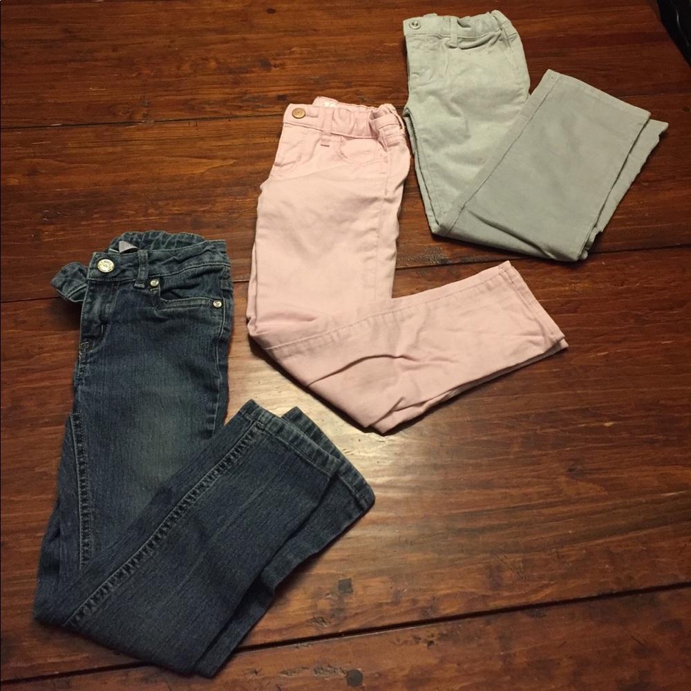 3 pair cute adjustable waist pants/jeans, size 7