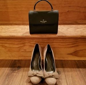 AT Loft Light Taupe Suede Heel with Bow