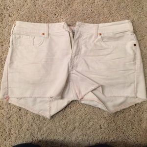 White denim shorts