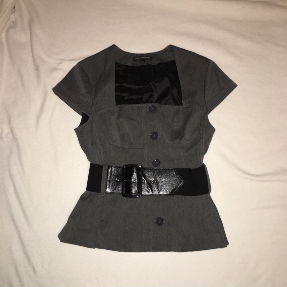 ‼️SOLD‼️Express Short sleeve grey blazer with belt
