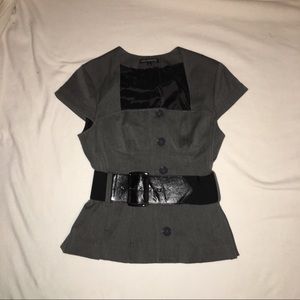 ‼️SOLD‼️Express Short sleeve grey blazer with belt