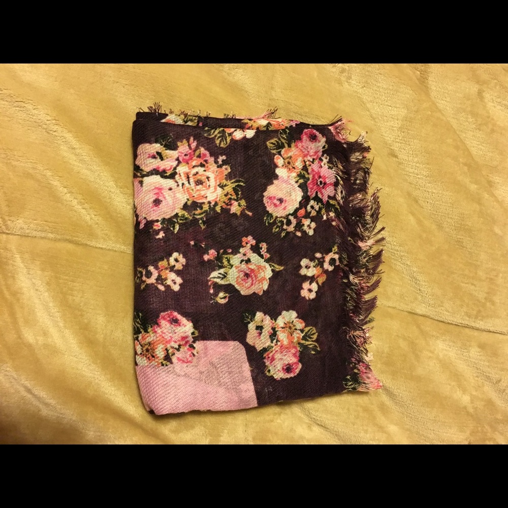 Pink floral scarf