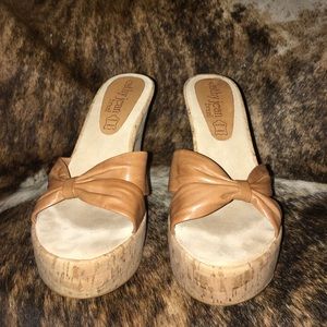 Tan platform wedges