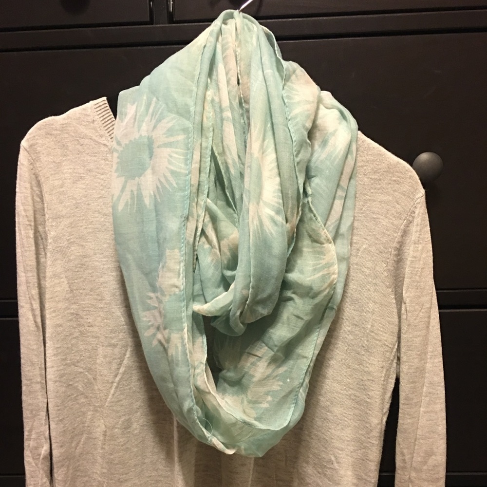 Blue floral scarf