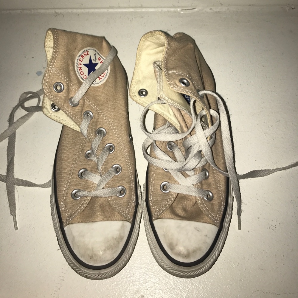 Light pink converse high tops