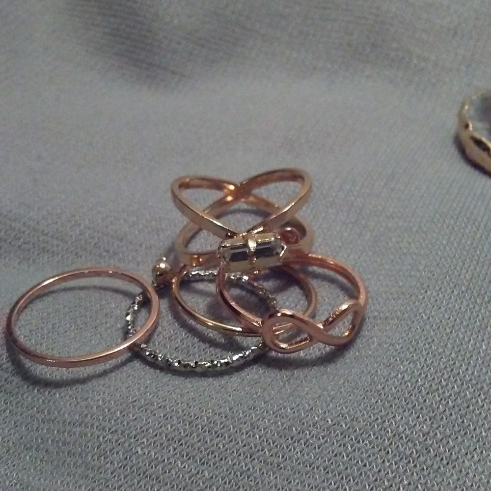 Rose Gold & Silver Ring Set
