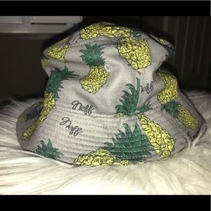 NEFF Logo Gray Yellow & Green Pineapple Bucket Hat